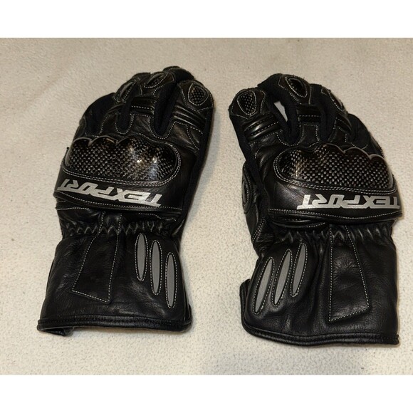 Motorcycle Black Leather Riding Gloves Large Adjustable Cuffs  With Kevlar LG - Picture 1 of 8